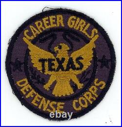 WW2 WWII US Home Front Texas Career Girls Defense Corps patch SSI very rare