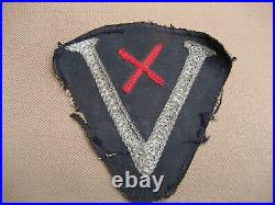 WW2 WWII Victory V Red X Black Patch 4 Old VTG Rare Military Unknown Country