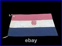 WWII Croatian- Fascist Ustase NDH- Flag- EXTREMELY RARE- Germany And Italy Ally