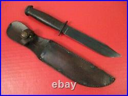 WWII Era US Army Case 6 Fighting Knife withLeather Scabbard RARE Very Nice