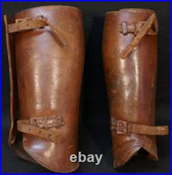 WWII Imperial Japanese Army IJA Officers Leather Riding Leggings Cavalry, Rare