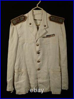 WWII Italian Army Artillery Colonel Summer Dress White Uniform & 5 Ribbons RARE