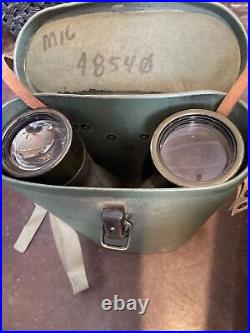 WWII M16 binoculars 7X50 US ARMY RARE WOW. NO. 7578343 with case, carrying M63AL