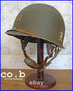 WWII M2 DBail Paratrooper Helmet 509th PIB withRARE IMP M1c Jump Liner