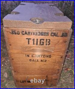 WWII Original US Wooden Ammo Crate M2 Ball Box RARE Early War Type. 50 Cal