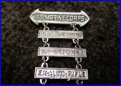 WWII Original USMC Shooting Qualification Badge Officer with 4 Qual Bars RARE