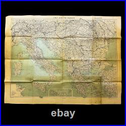 WWII RARE 1944 Joint Allied Forces Headquarters War Room Strategic Planning Map