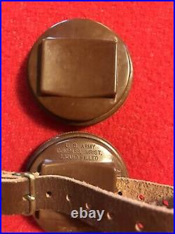 WWII RARE Variant! WRIST COMPASS (Taylor) LEATHER BAND, CARTON. Mint NOS