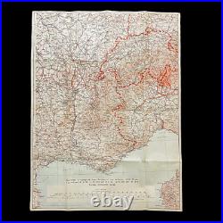 WWII Rare Field Printed 1944 Operation Dragoon Southern France Allied D-Day Map