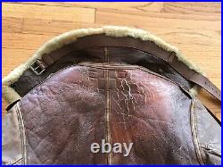 WWII TYPE B3 Leather Sheepskin Bomber Flight Jacket Rare Original