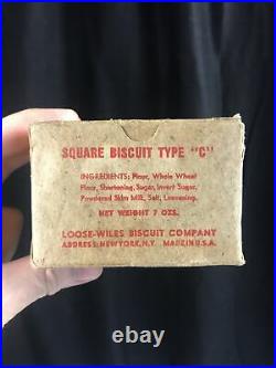WWII US Army Field Ration Square Biscuit Type C Original RARE