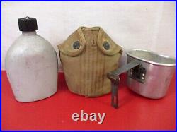 WWII US Army M1941 Paratrooper Canteen Cup & Cover Dtd 1944 & 1945 NICE RARE