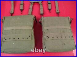 WWII US Army Medic Canvas Medical Kit Set Pouch & Suspender Set XLNT RARE