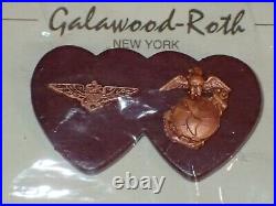 WWII US Home Front Sweetheart Pin USMC Aviation Galawood Roth NY Celluloid RARE