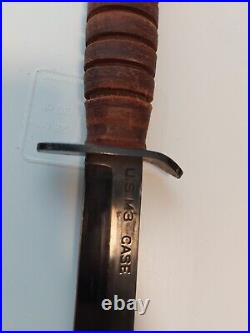 WWII US M3 Case Trench Knife with Rare M6 Milsco 1943 Leather Sheath