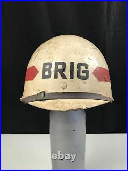 WWII US USMC USN MP GUARD BRIG M1 Helmet Liner Prisoner Military Police RARE