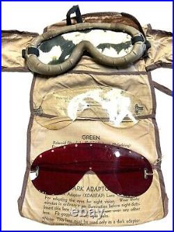 WWII USAAF US Army Air Force #1021-A Polaroid Goggle Lens Kit Field Gear RARE