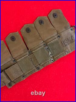 WWII USMC Cartridge Belt (HARIAN -44-) 10 Pocket. M1923 OD#7 RARE Variant