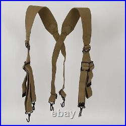WWII WW2 US Army Rare British-Made M1936 Khaki Web Suspenders NOS 1944