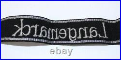 Waffen SS Cuff Title Langemarck RZM Original WWII German Flemish Arm Band Rare