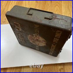 World War 2 WWII Military First Aid kit metal box Rare Emergency W Some Contents