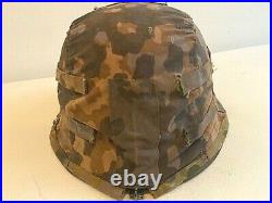 Ww2 German Rare Reversible Camouflage Helmet Cover For Elite Units. Orig