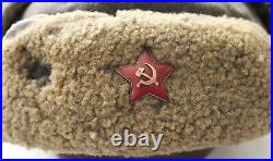 Ww2 Rkka Red Army Nkvd Early Model Ushanka Winter Cap With Enamel Star Very Rare