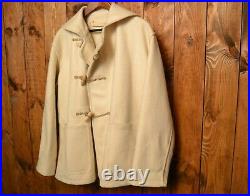 Wwii Royal Navy Duffle Coat Wool Rare British Army Antique Jacket Size L-42