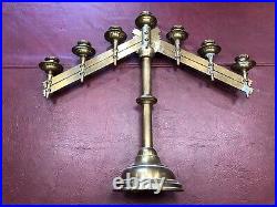 Wwii Us Army Navy Jewish Protestant Chaplain Large Brass Candlestick Very Rare